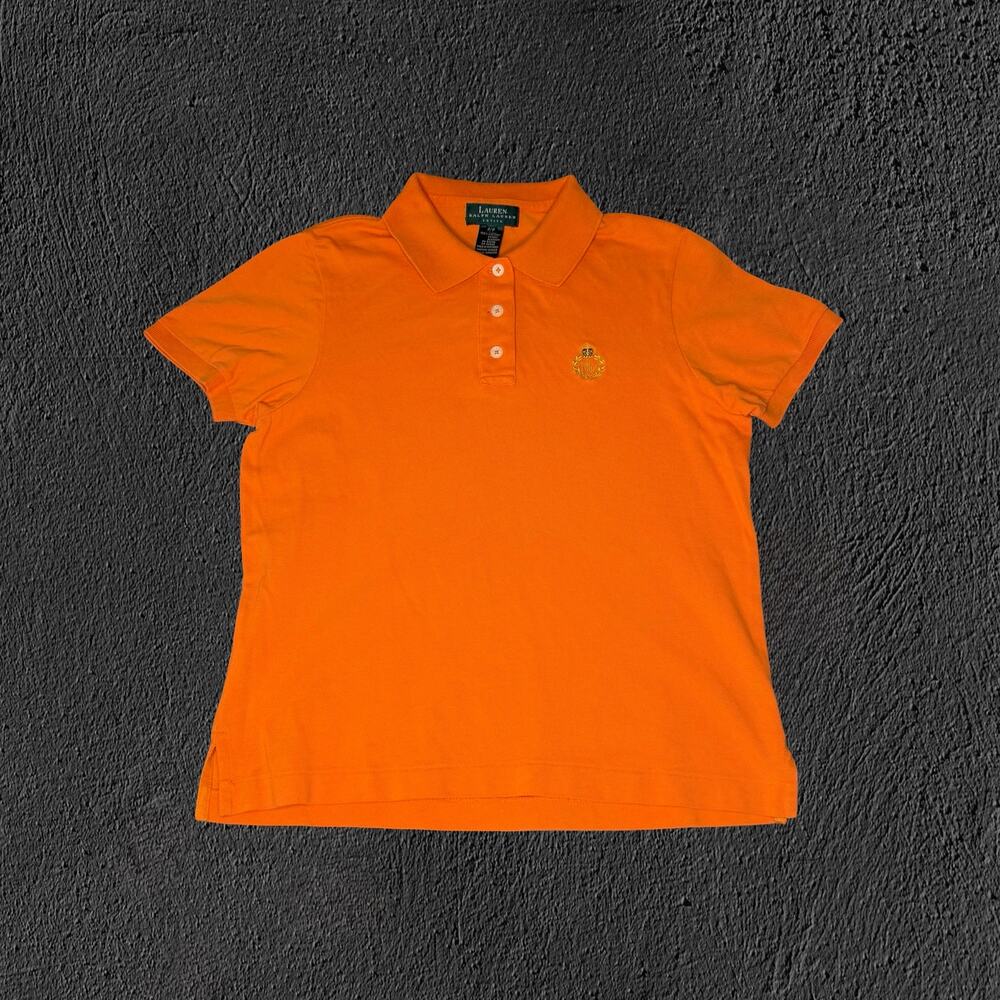 Lauren Ralph Lauren women’s orange petite crest logo polo